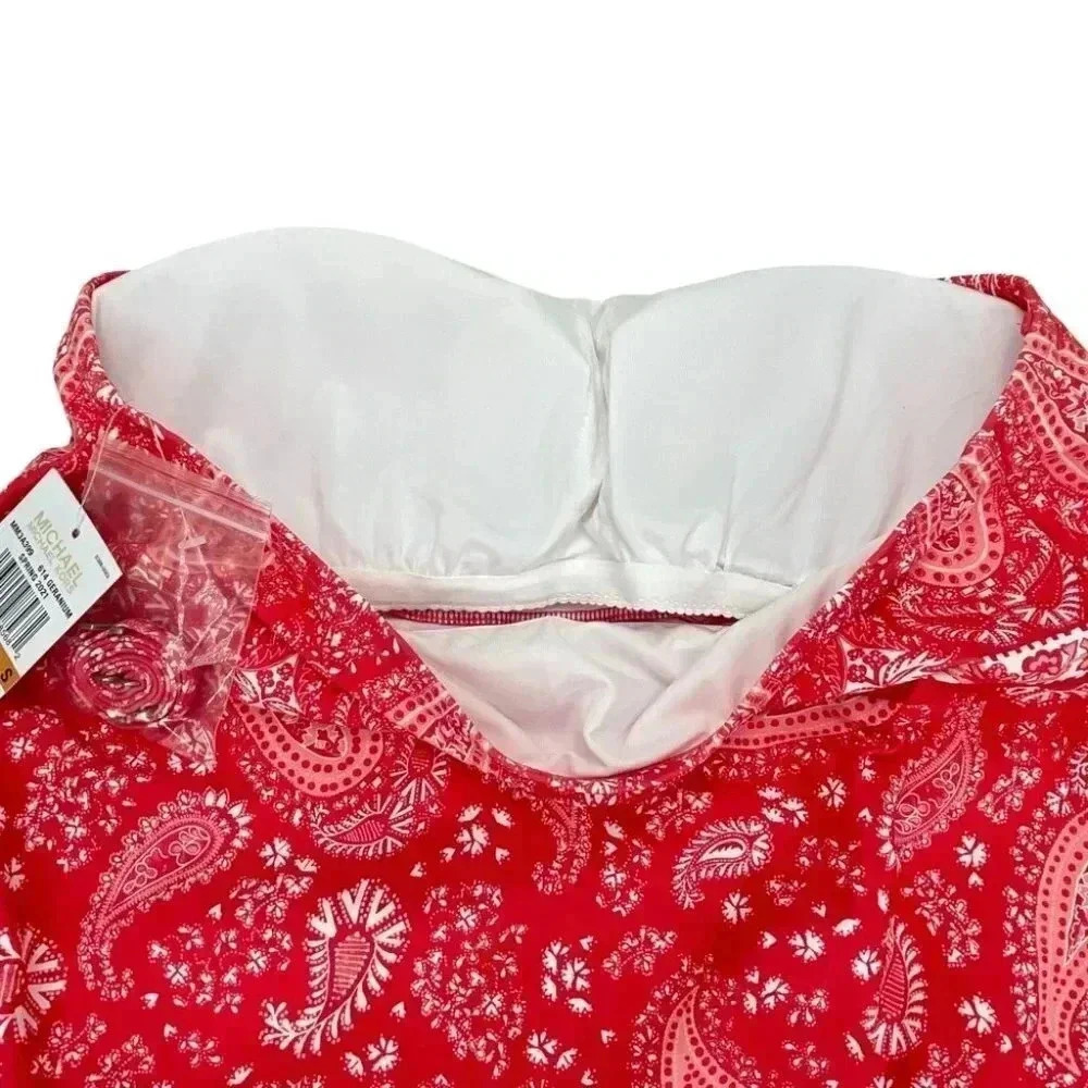 Michael Kors Paisley Blouson Bandini Womens Swim Top - Picture 6 of 8
